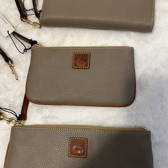 Dooney & Bourke 3 pcs bundle, small and large wristlets and wallet in Taupe - Picture 7 of 11